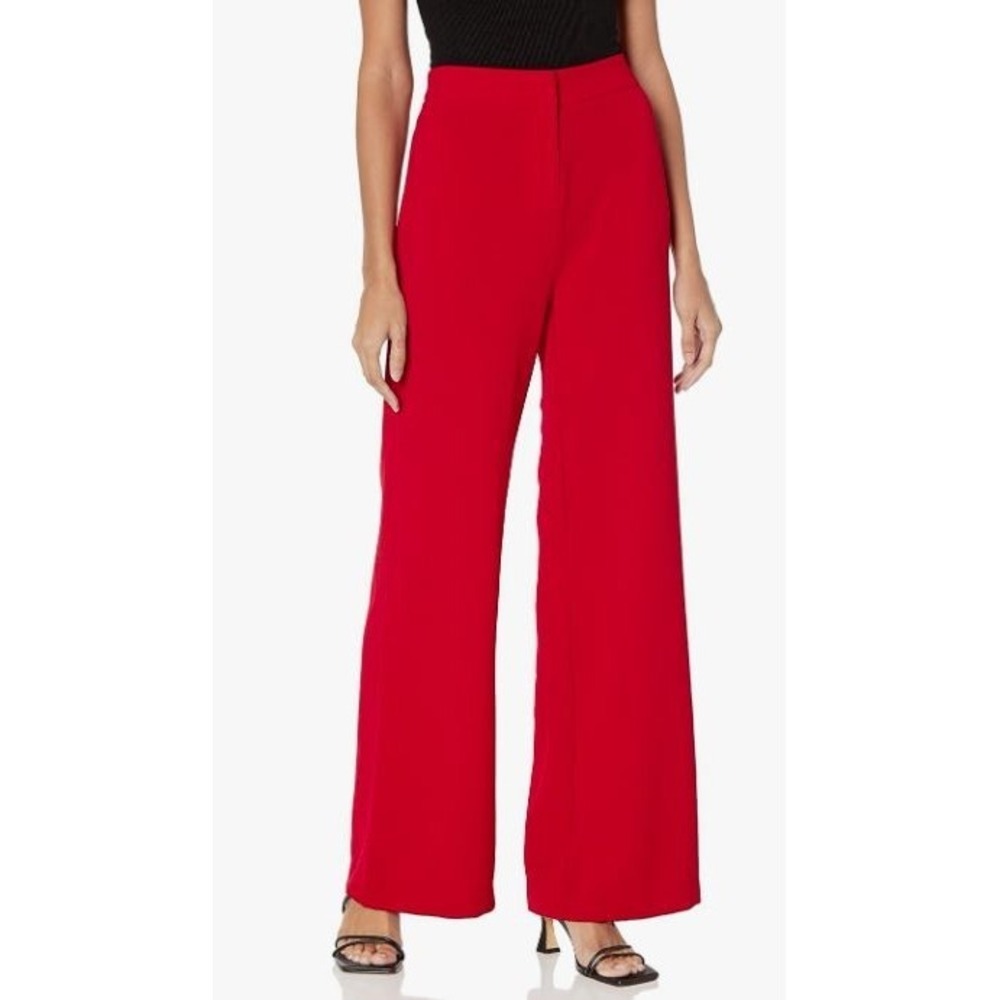 Nanette by Nanette Lepore Women's Wide Leg Crepe Pant in Red Riding Hood Size 14